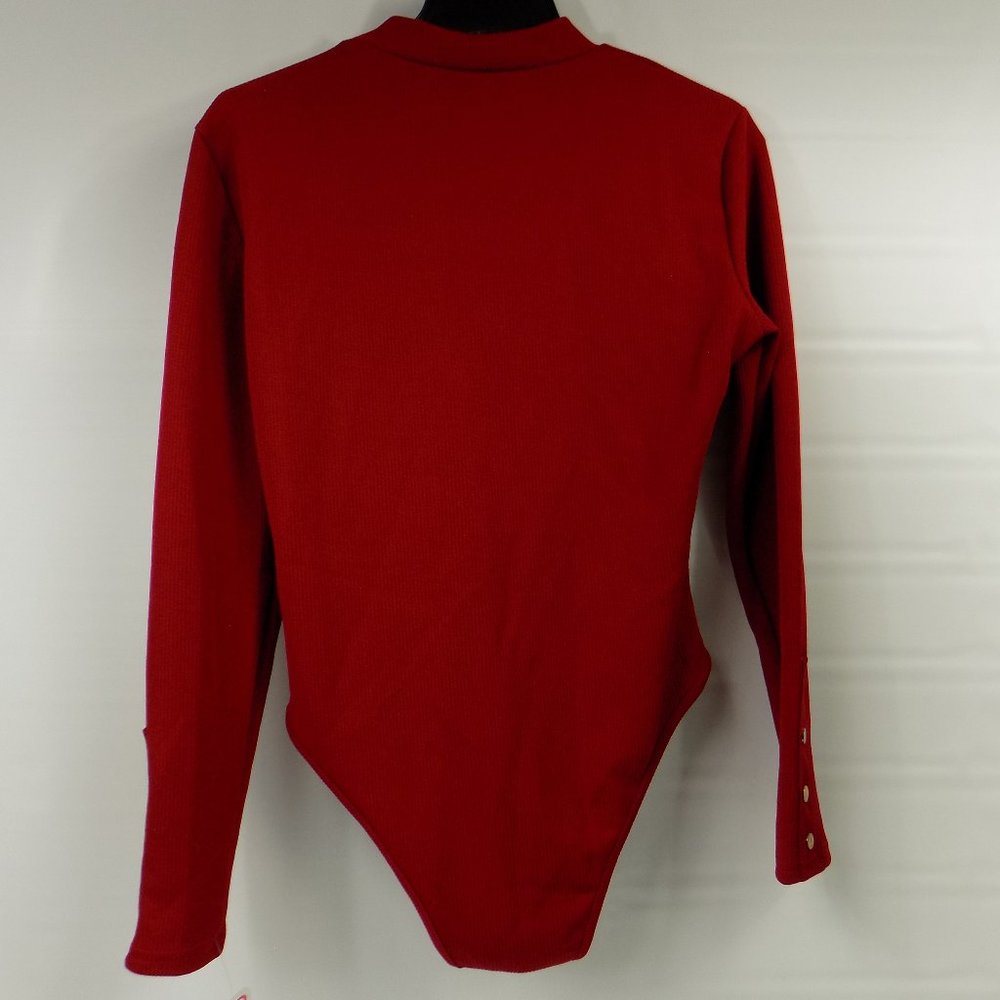 LoveLA Lura Ribbed Bodysuit in Burgundy NWT Multiple Sizes - Picture 6 of 8